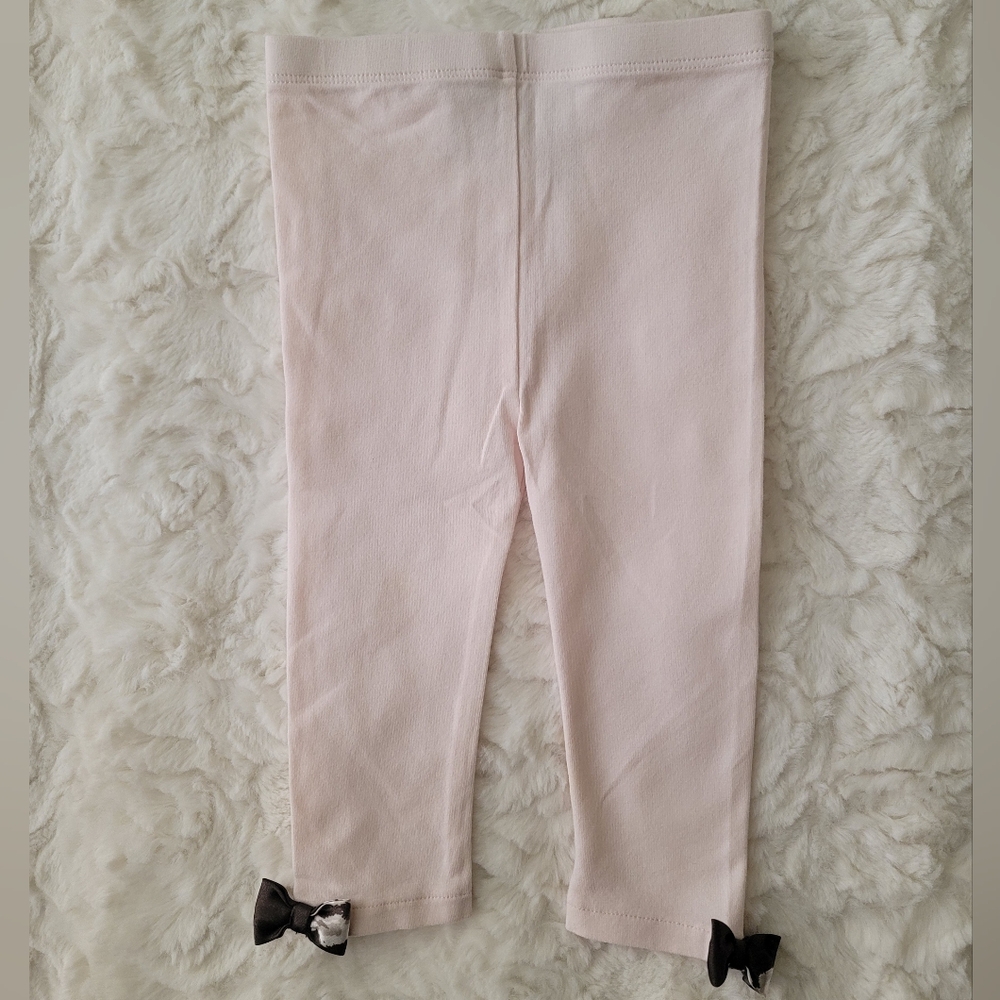 Koal Baby Boutique Soft Pink Leggings with Bow Accents Size 6-9 Months